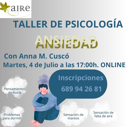 TALLER DE PSICOLOGÍA – ANSIEDAD