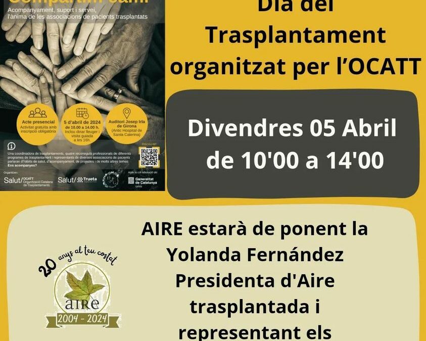 ACTO DE CELEBRACIÓN DEL DÍA DEL TRASPLANTE – ORGANIZADO POR LA OCATT- JOSEP TRUETA – GIRONA