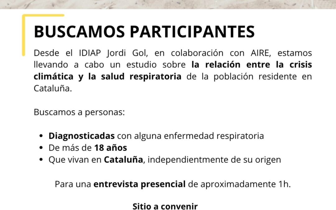  ¡Tu experiencia puede ayudar a mejorar la salud respiratoria!